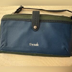 The Sak Navy and Olive Wallet with strap